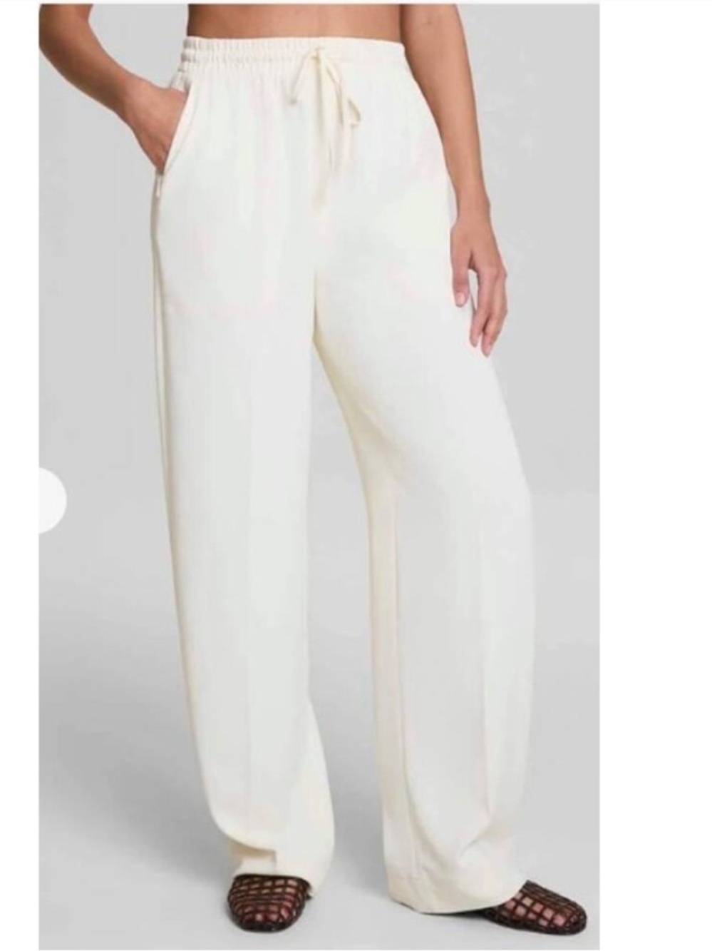 SPANX Cream Travel Gap Wide Leg Pants, Size XL, NWT